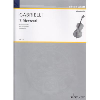 Partitions classique SCHOTT GABRIELLI DOMENICO - Seven Ricercari Violoncelle