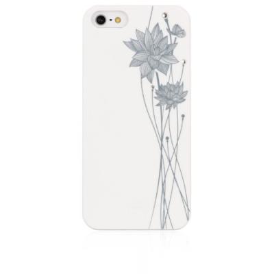 Bling my thing ai5-lt-wh-cry coque pour iphone 5 motif fleur de lotus avec strass swarovski blanc