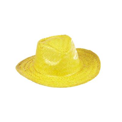 Chapeau cowboy jaune en paille adulte taille unique