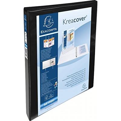 Classeur 4 anneaux en d 16mm remborde 3 pochettes exterieures krea cover - a4 maxi exacompta 51840nodse