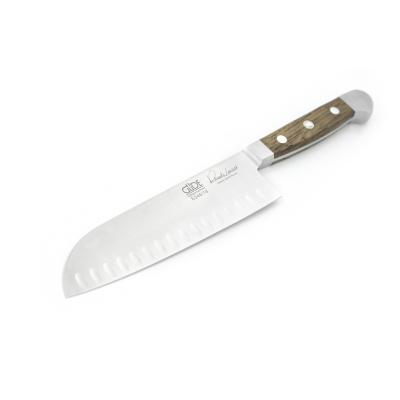 Couteau Güde Santoku alvéolé 18cm forgé Alpha Chêne