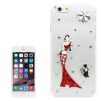 Iphone 6 : Coque Housse Plastique Transparent Femme Bijoux Incrusté