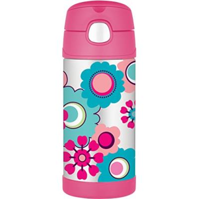 Thermos bouteille motif floral rose 355 ml