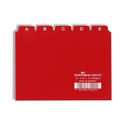Durable 366003 jeu de 25 intercalaires avec onglets imprimés a z format a6 rouge