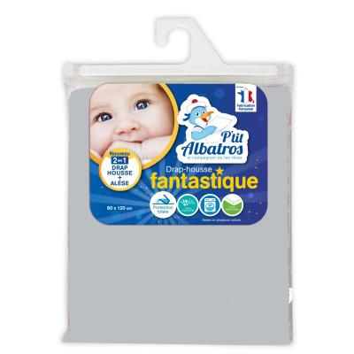 Ptit albatros drap housse fantastique 2 en 1 gris 13459
