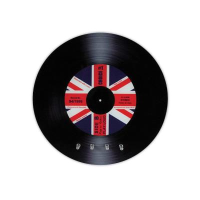 Accroche-clés en forme de disque vinyle avec drapeau du Royaume-Uni