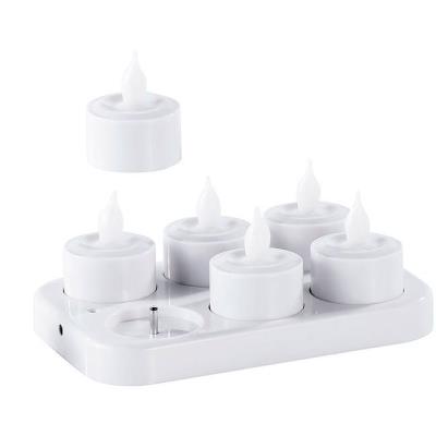 6 bougies plates télécommandées à LED
