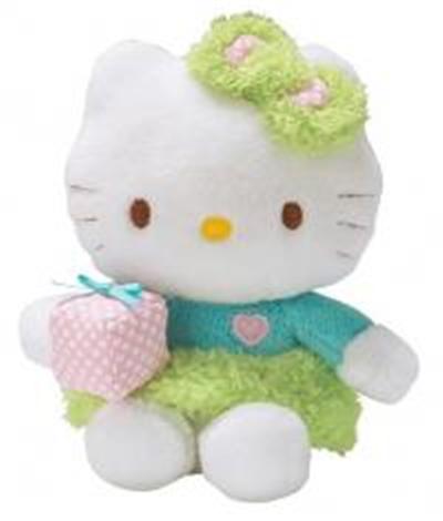 HELLO KITTY - BEAN BAG AVEC UN CADEAU DANS LA MAIN