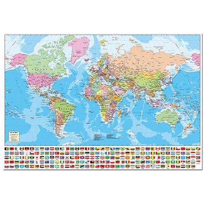 Puzzle 1500 Pièces Carte Du Monde Avec Les Drapeaux Des