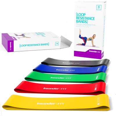 Lot de 5 bandes élastique Insonder - Entraînement corps, jambes, fessiers