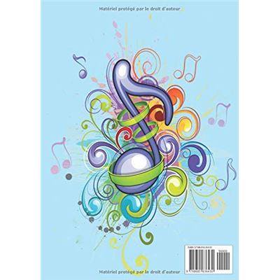 Papier à musique - cahier de musique pour enfant 5 grosses portées