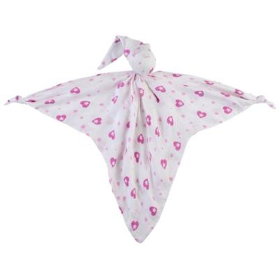Doudou mussi cuski bio en mousseline de bambou - modèle jolie hearts