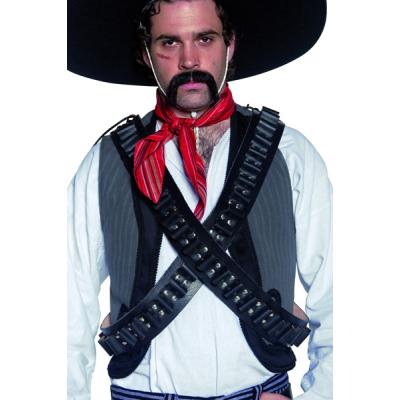 WIDMANN Smiffys Ceinture cartouchi&egrave;re cuir western authentique, noire