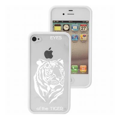 Mocca coque bimatière blanche tiger pour iPhone 4 / 4S