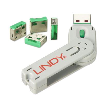 Clé USB et 4 verrous USB, Vert