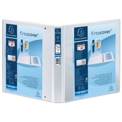 Classeur 4 anneaux en d 25mm remborde 3 pochettes exterieures krea cover - a4 maxi exacompta 51846e
