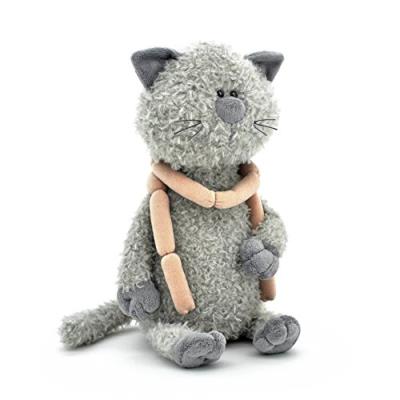 Orange toys 069/30 - chat buddy avec saucisses, collection life, 40 cm, gris/rose