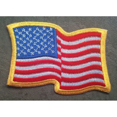 patch drapeau USA plissé ecusson americain rock roll biker