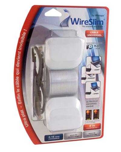 Kit de 2 connecteurs RJ45 Giga + Câble plat de 4m + 2 câbles RJ45