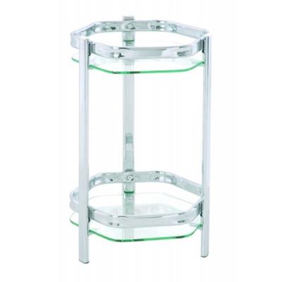 Haku möbel 60206 console pour porte plantes tube d'acier/verre trempé chromé