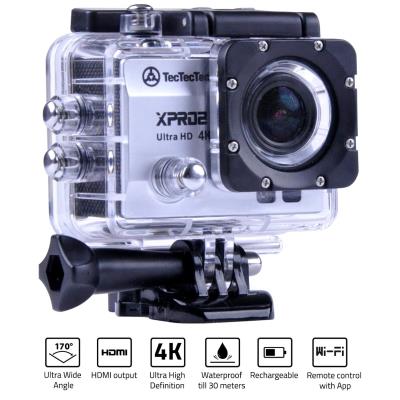 TECTECTEC XPRO2 ARGENT: Caméra Sport Ultra HD 4K Wifi avec Photo 16 Mp