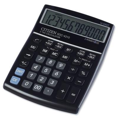 Citizen SDC4310 Calculatrice de bureau grande dimension Noir Glossy