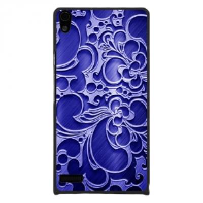 Coque rigide pour Huawei Ascend P6 avec impression Motifs arabesque bleu