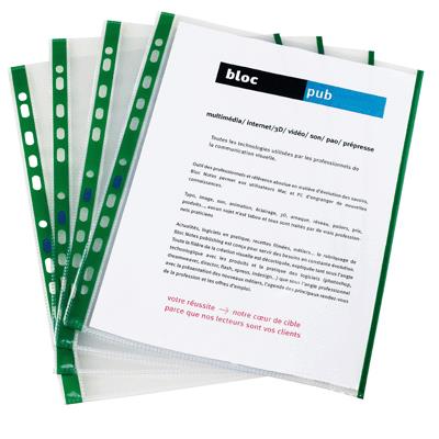 Elba Modling - Pochettes Perforees Pp9/100 Bords Vert - Sachet De 10
