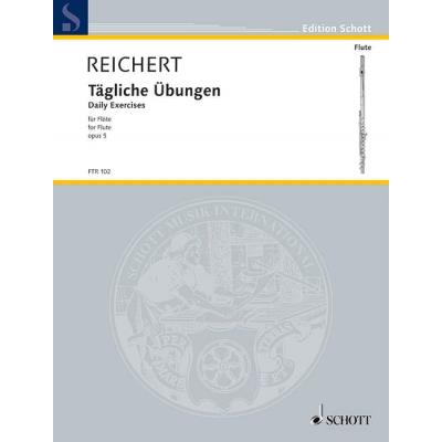 Partitions classique SCHOTT REICHERT MATHIEU ANDRE - DAILY EXERCISES OP. 5 - FLUTE Flûte traversière