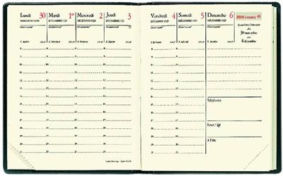 Agenda semainier de poche Carla Prestige Quo Vadis Impala noir 2010
