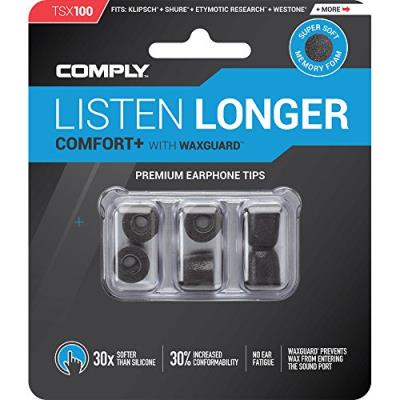 Comply TSX-100 Embouts de remplacement en mousse - Medium (3 Paires) Noir Comfort PLUS