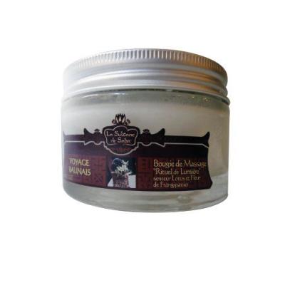 La Sultane de Saba - 3760092236448 - Bougie de Massage - Rituel de Lumière - Lotus et Fleur de Frangipanier - 200 g