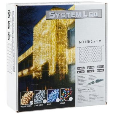 SYSTEM LED 465-16 EXTRA FILET LUMINEUX LED LUMIÈRE BLANCHE CHAUDE 200 X 100 CM