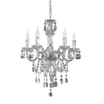 REALITY LEUCHTEN R1107-00 LUSTRE EN ACRYLIQUE 5 AMPOULES 40 W E14 (NON INCLUSES) TRANSPARENT 52 CM