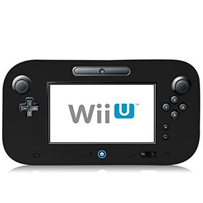 Housse étui protection silicone pour Nintendo Wii U - Anti choc / rayures - Noir - Straße Game ®