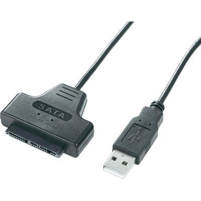 Câble adaptateur usb 2.0 à microsata, 48 cm, noir usb 2.0 auf micro sata adapterkabel