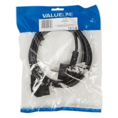 Câble dalimentation schuko mâle coudé - iec-320-c13 coudé 2.00 m noir valueline