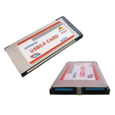 Carte ExpressCard Affleurante Flush Mount- 2 Ports USB 3.0 ExpressCard 34mm CHIPSET NEC - 2 PORTS