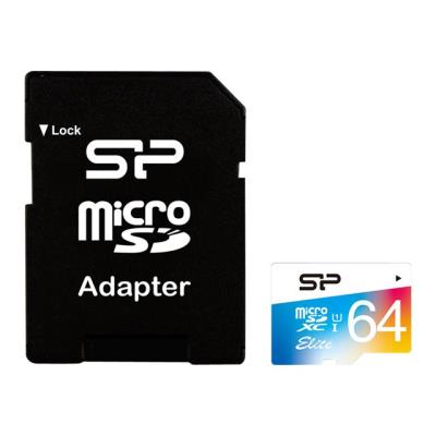 SILICON POWER Elite - carte mémoire flash - 64 Go - microSDXC UHS-I