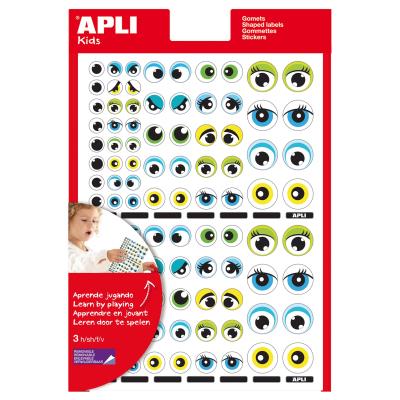 Gommettes autocollantes - Yeux bleu/vert - 312 pièces - APLI AGIPA
