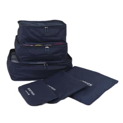 Lot de 6 sacs de voyage , couleur unie ( Bleu foncé )