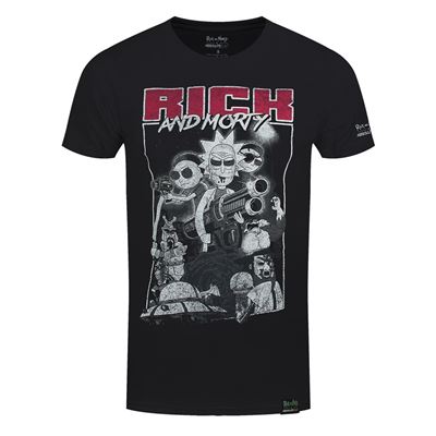 Rick and Morty T-Shirt Guns Homme Noir