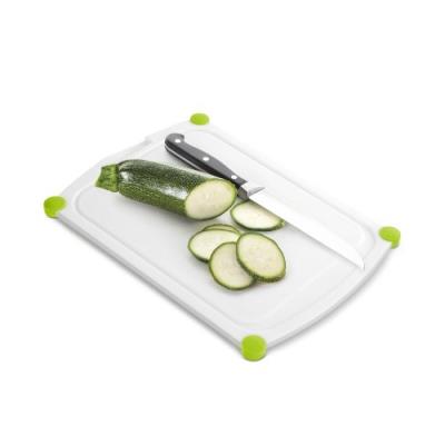 Emsa 514454 perfect cut planche à découper avec gorge polyéthylène tpe blanc vert 40 x 29 cm