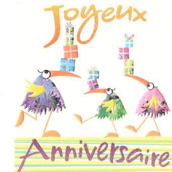 Carte Joyeux Anniversaire 3 Oiseaux Carte De Correspondance