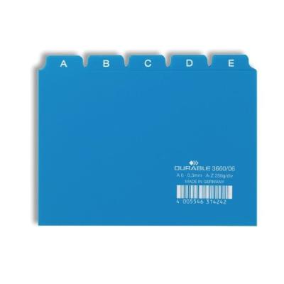 Durable 366006 jeu de 25 intercalaires avec onglets imprimés a z format a6 bleu