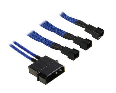 BitFenix - Duplicateur d'Alimentation Molex - 1M(4p)/3F(3p) - Gaine Bleue