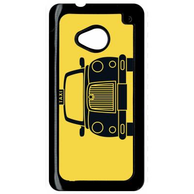 Coque HTC m7 taxi sur fond jaune