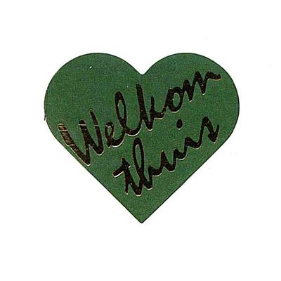 Labels Welcome Home Cœur Vert Argent Blanc / Or 500 Pièces