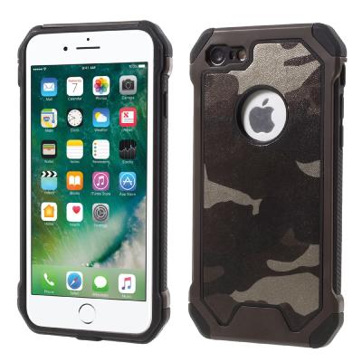 Etui en PU Camouflage pour iPhone 7 plus 5.5 - Coffee