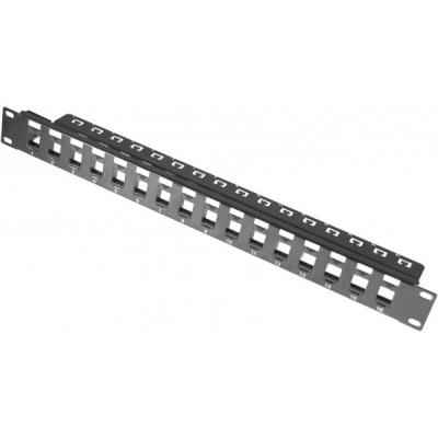 DEXLAN Panneau 1U 16 ports STP keystone avec support cables